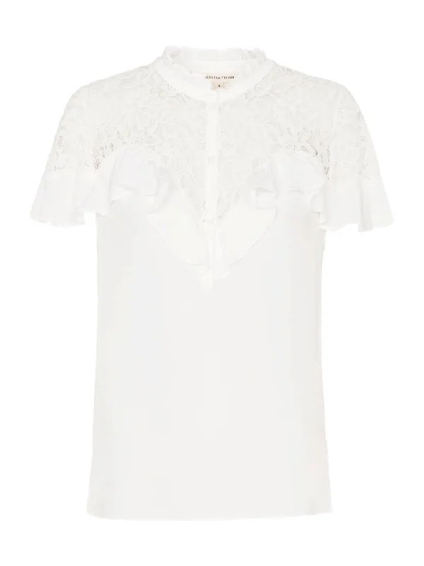 Silk & Lace Ruffle Top