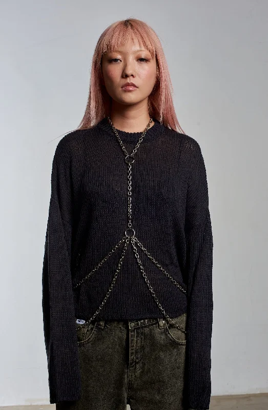 Washout Chain Harness Knit