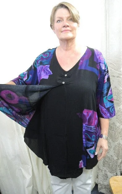 Plusss Crinkle Rayon Overlay Top