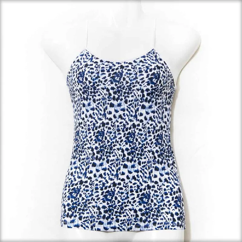 Blue & White Cheetah Print Teen Age Camisole