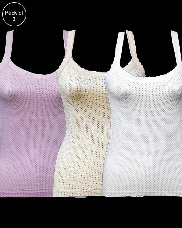 Pack of 3 Teen Age Camisole For Ladies - Mix Colors