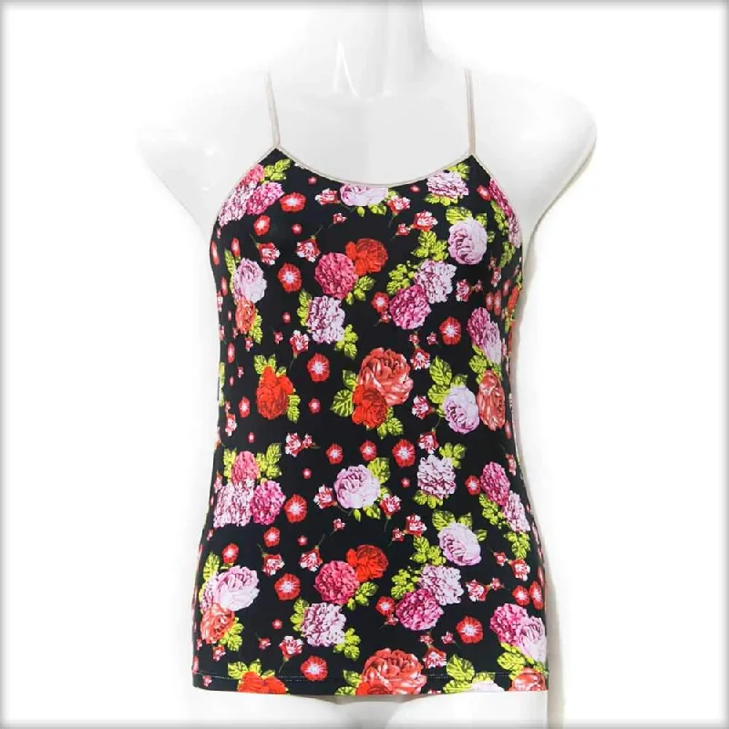 Pink & Red Rose Print Teen Age Camisole