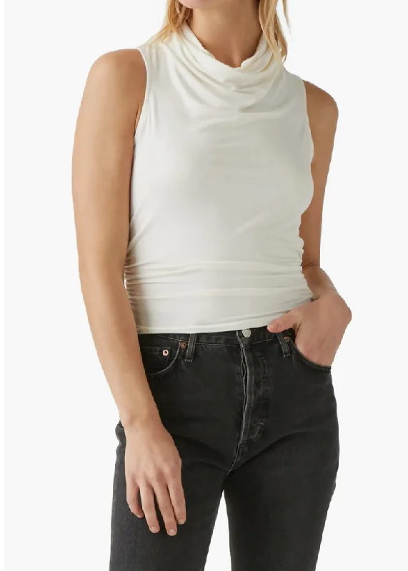 Anita Mock Neck Tank - Chalk