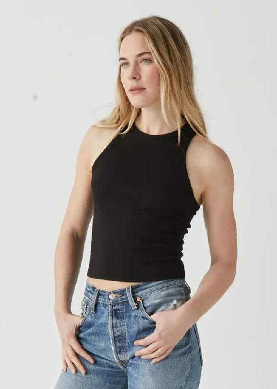 Michael Stars Pina Crop Tank-Black