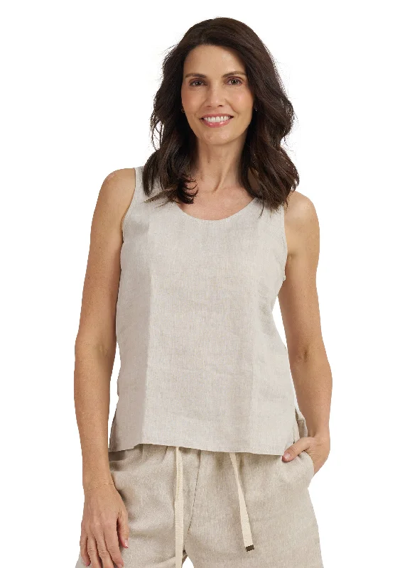 Tanya Tank Natural Linen Top