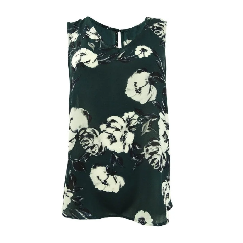 DKNY Women's Floral-Print V-Neck Top