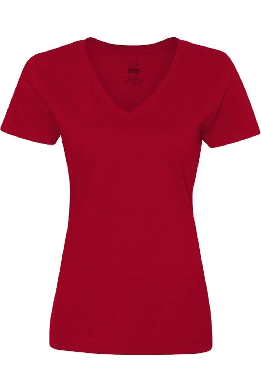 Fruit of the Loom HD Cotton Women´s V-Neck T-Shirt