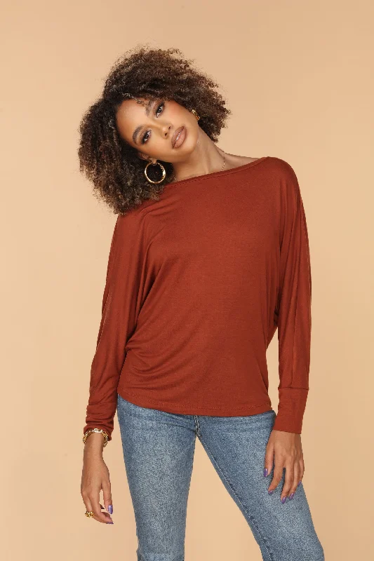 V-Neck Lines Long Sleeve Top