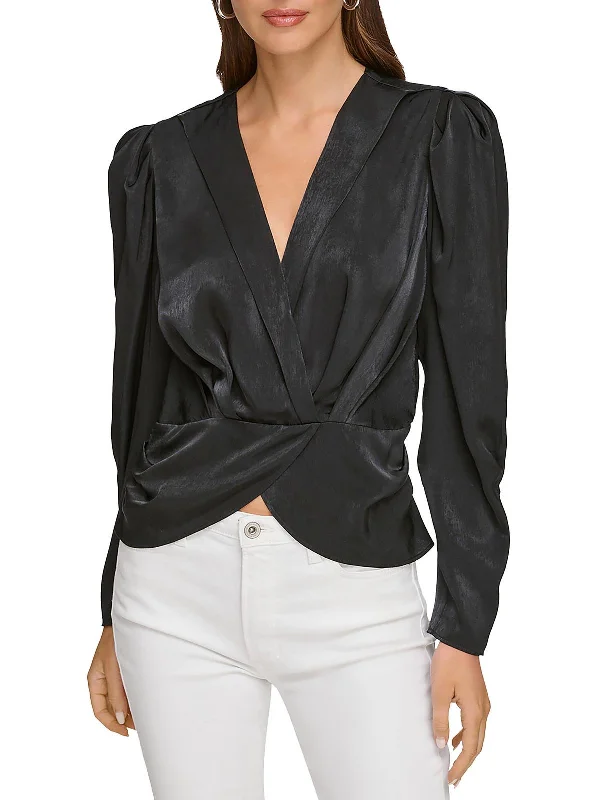 Womens Surplice V-Neck Blouse