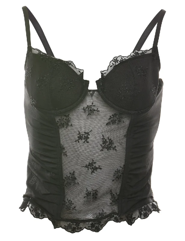 Black 1990s Lace Bustier  - S