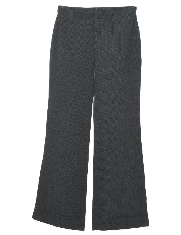 Black Checked Trousers - W28 L32