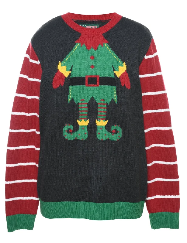 Black Christmas Jumper - L