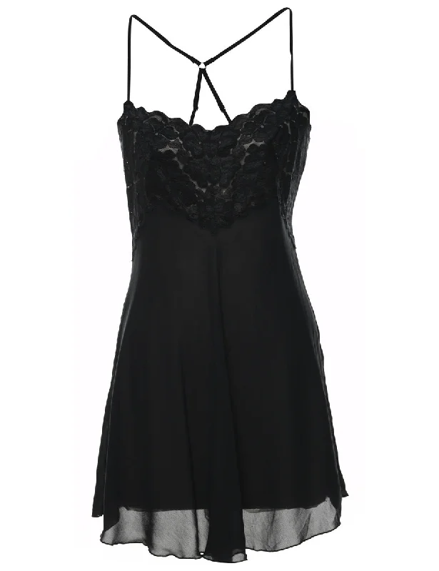 Black Classic Lace Babydoll - S