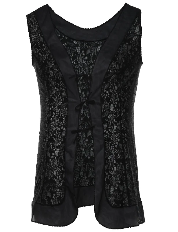 Black Classic Lace Babydoll - S