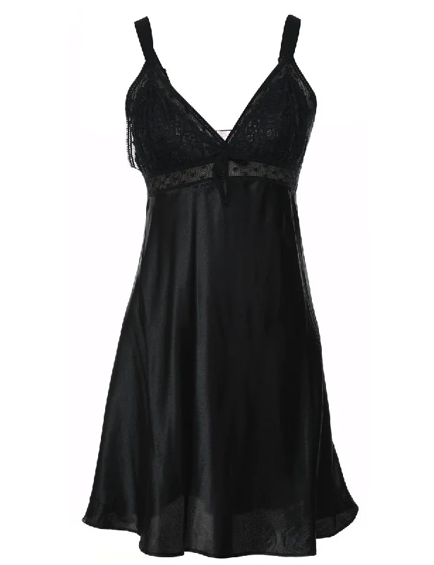 Black Classic Lace Babydoll - S