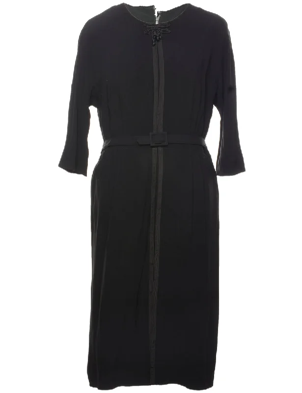 Black Classic Vintage Dress - XL