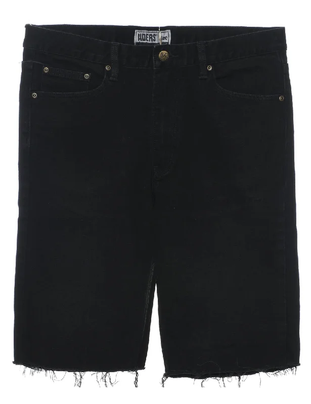 Black Cut-Off Denim Shorts - W34 L11