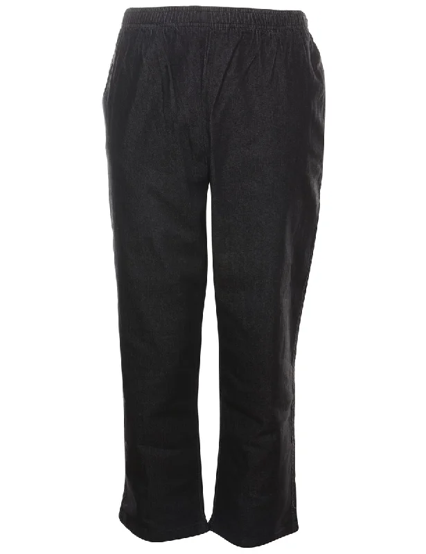 Black Denim Casual Trousers - W30 L26