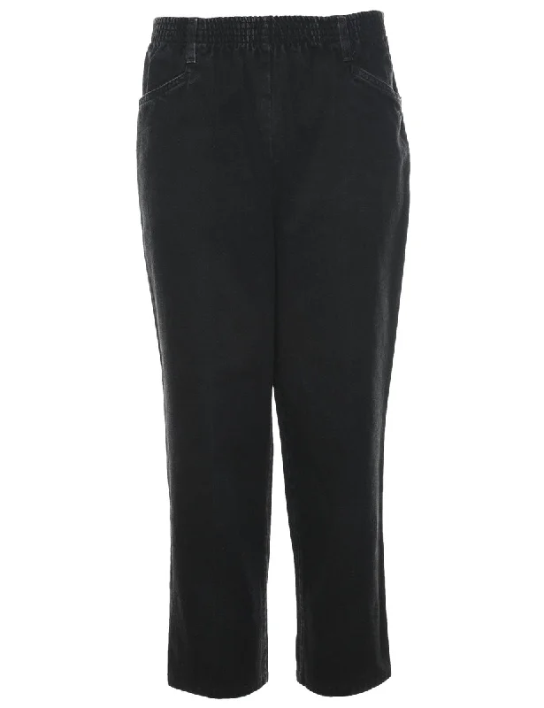 Black Denim Trousers - W24 L26