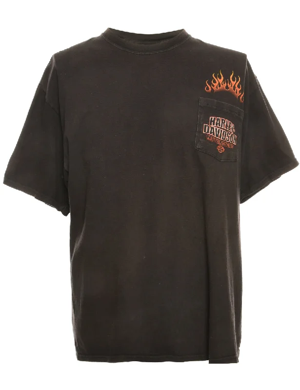 Black Harley Davidson Printed T-shirt - M