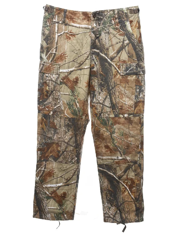 Camouflage Print Casual Cargo Trousers - W34 L31