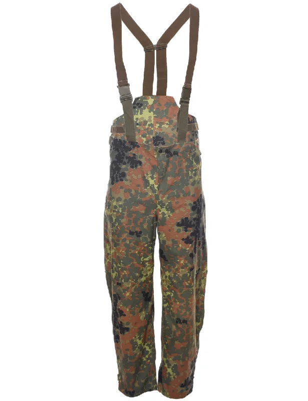 Camouflage Print Salopettes - L