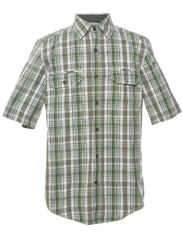 Carhartt Checked Green Short Sleeve Shirt - S