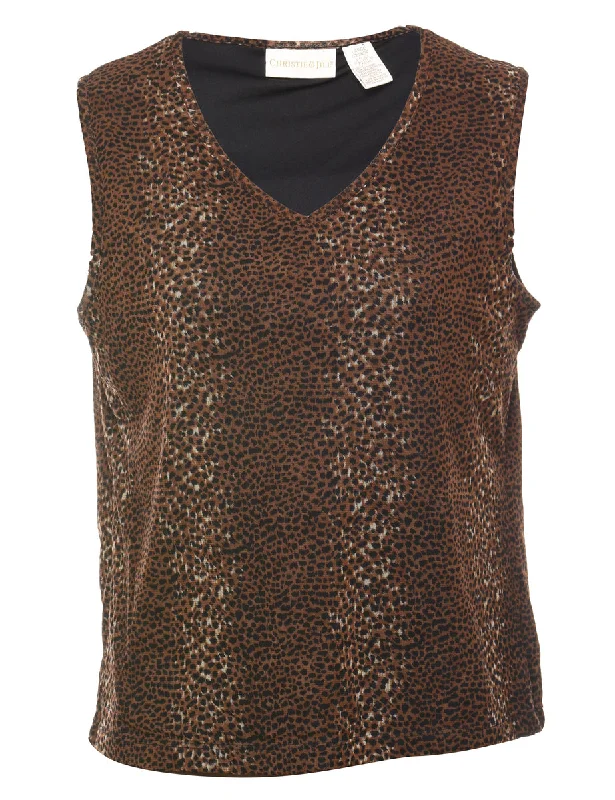 Christie & Jill Leopard Print Top - M