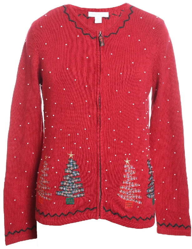 Christmas Tree Design Cardigan - M