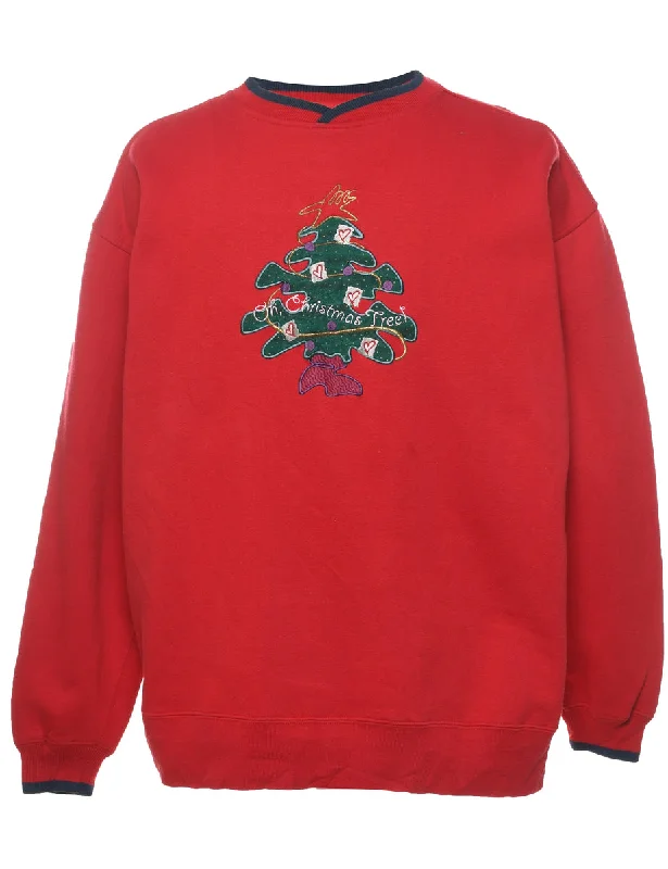 Christmas Tree Print Sweatshirt - XL