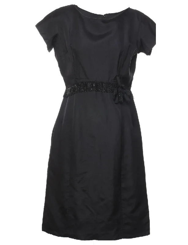 Classic Black Evening Dress - L