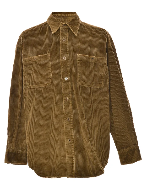 Corduroy Brown Classic Shirt - L