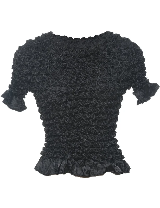 Crinkle Black Top - XS