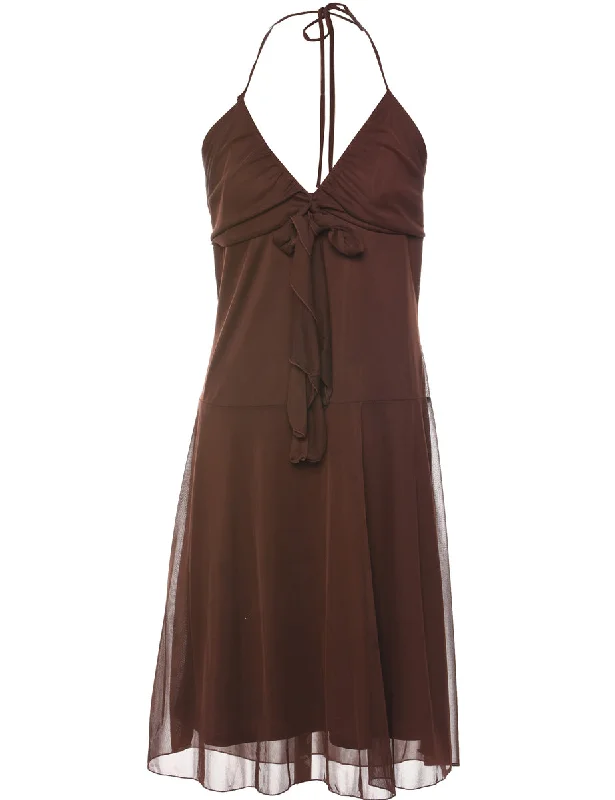 Dark Brown Evening Dress - M