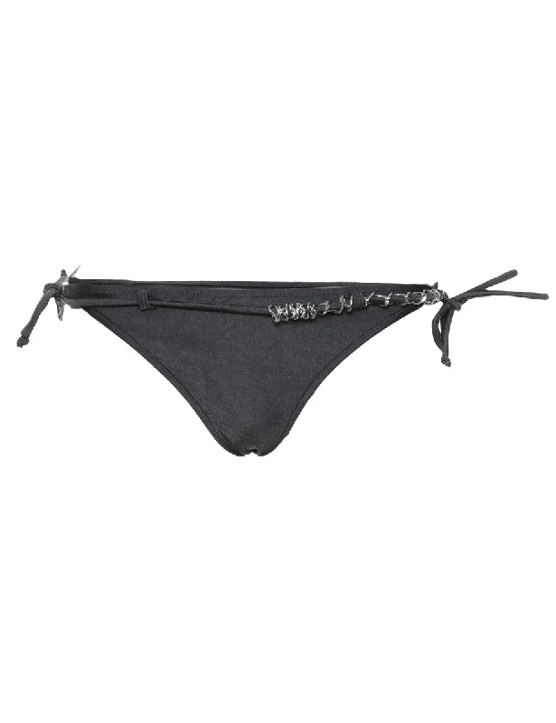 Dark Grey 1990s Chain Detail Bikini Bottoms - M