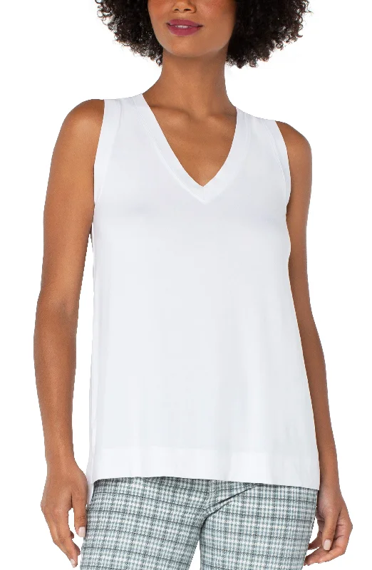 Sleeveless V-Neck Knit Tee