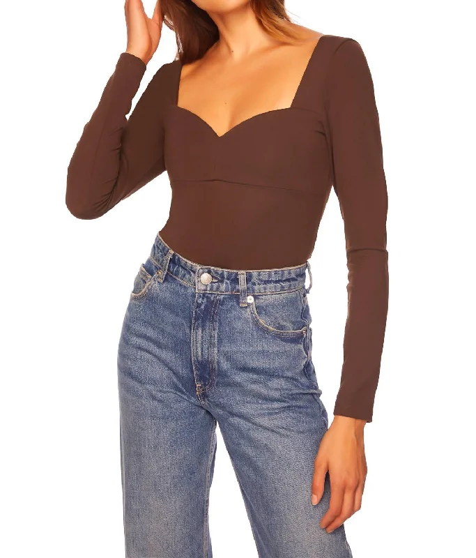 Sweetheart Long Sleeve Top In Java