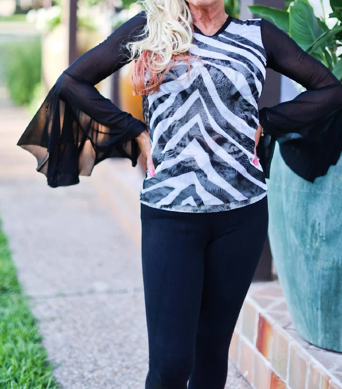 Tiger Long Sleeve Top In White